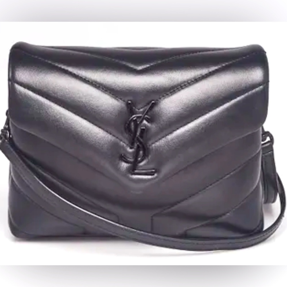 Saint Laurent YSL Toy Loulou - black leather black hardware calfskin